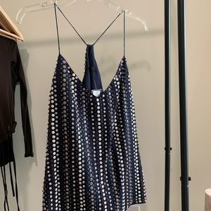 J Crew navy beaded/ sequin tank top